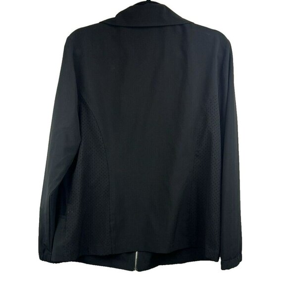 Chico's Weekends Jacket Large Solid Black Lightweight Vented Full Zip Pockets - Picture 7 of 10